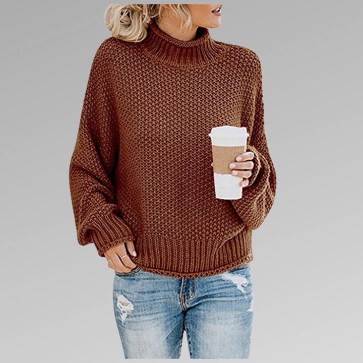 Women’s High Neck Sweater with Relaxed Fit