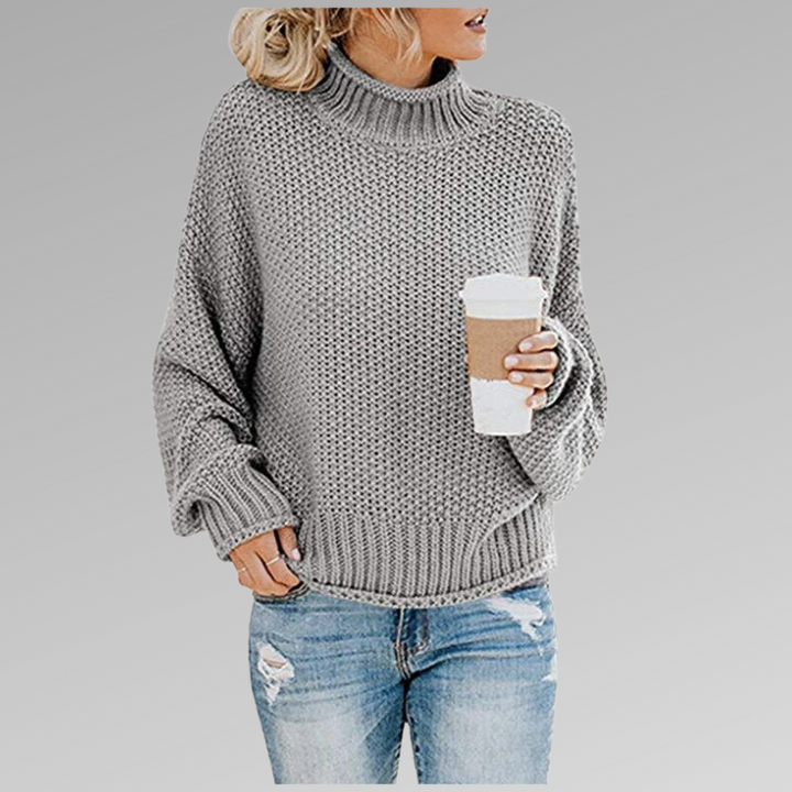 Women’s High Neck Sweater with Relaxed Fit