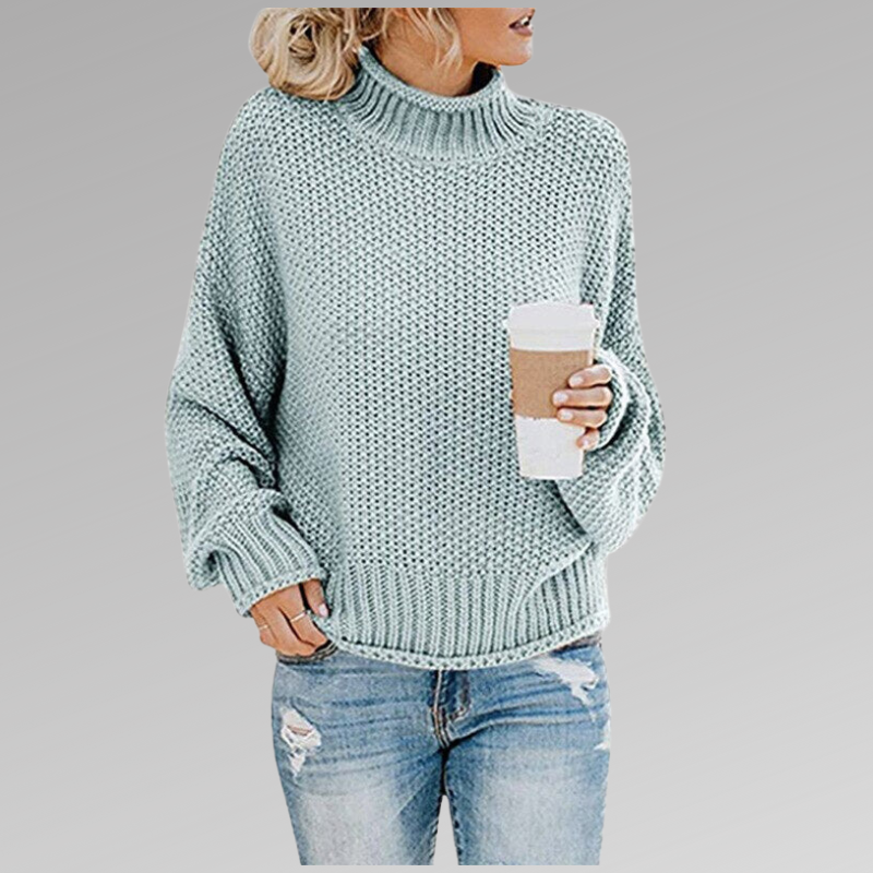 Women’s High Neck Sweater with Relaxed Fit