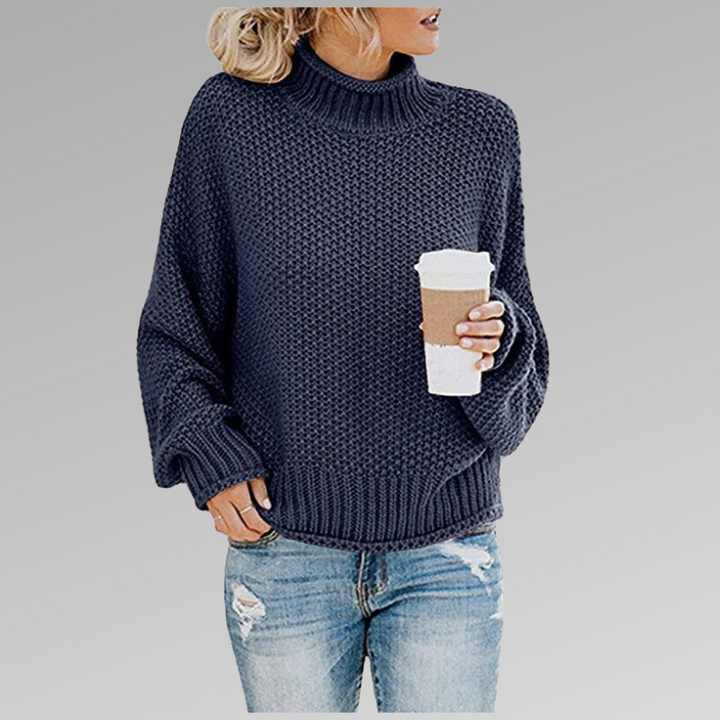 Women’s High Neck Sweater with Relaxed Fit