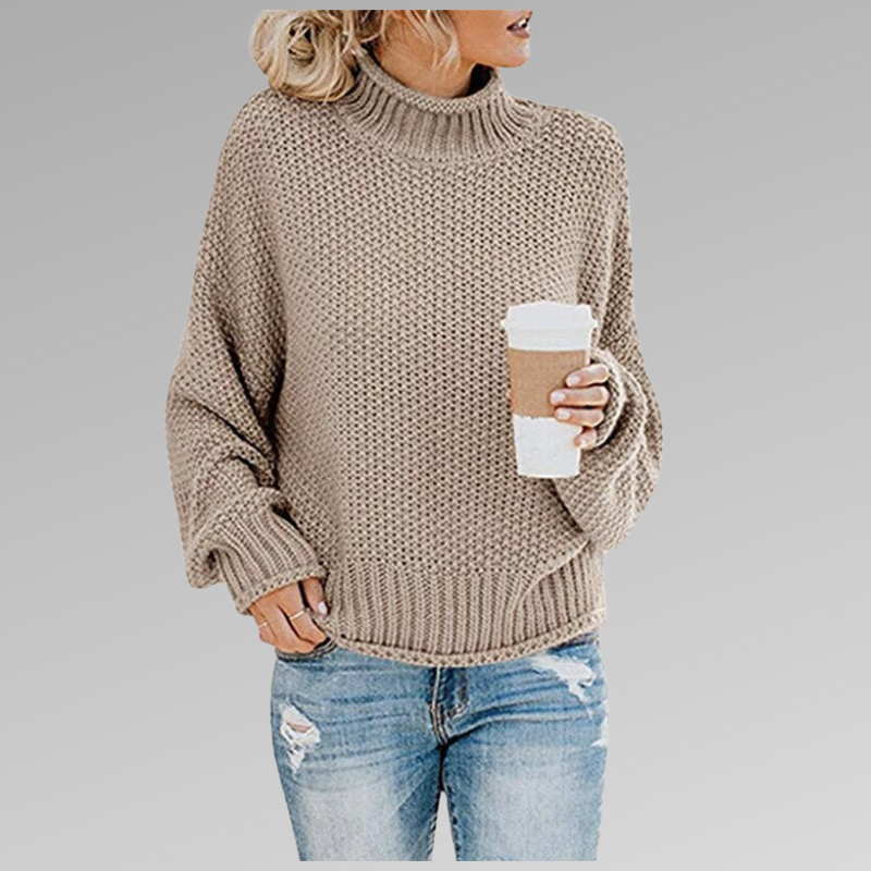 Women’s High Neck Sweater with Relaxed Fit