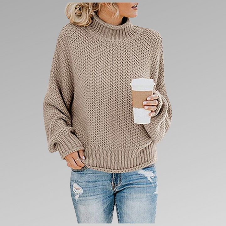 Women’s High Neck Sweater with Relaxed Fit