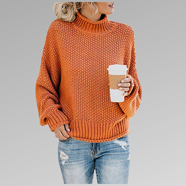 Women’s High Neck Sweater with Relaxed Fit