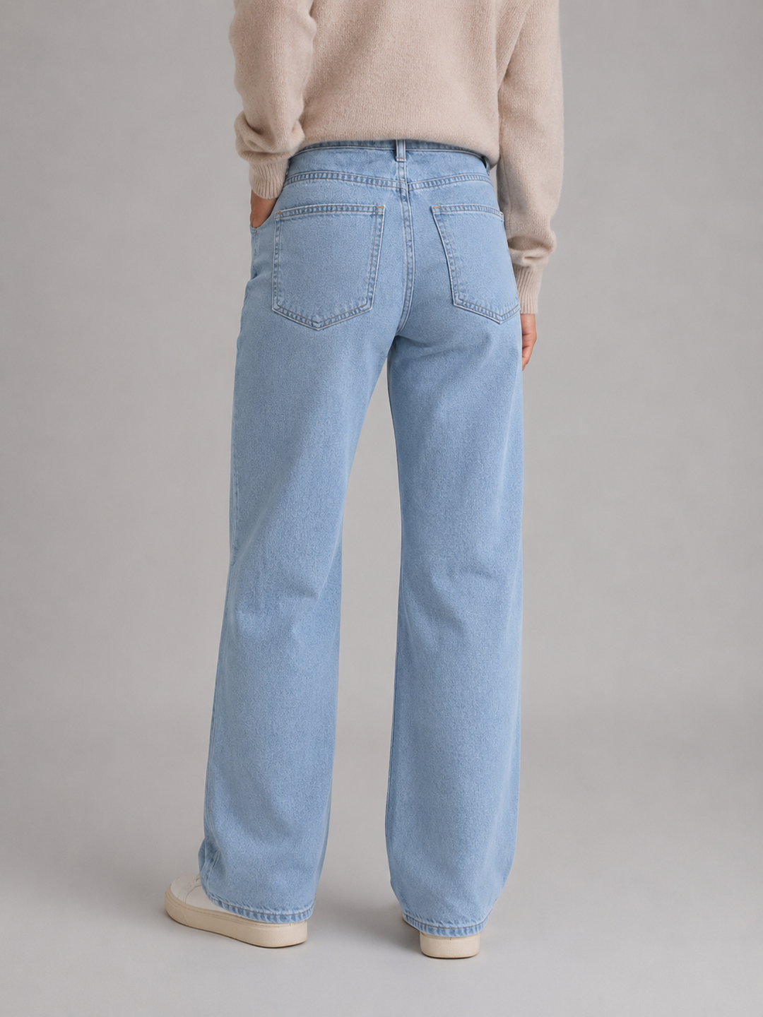 Women's High Waist Wide Leg Jeans with Belt Loop