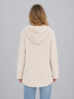 Women's Hooded Cardigan with Button Front Closure