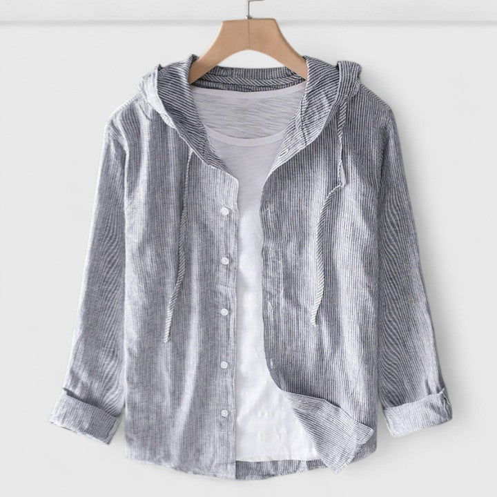 Women’s Hooded Linen Blouse - Relaxed Fit