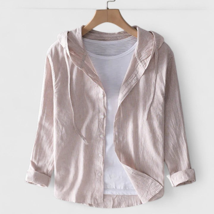 Women’s Hooded Linen Blouse - Relaxed Fit