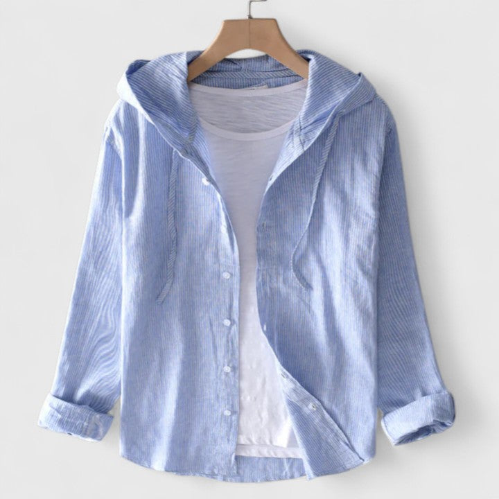 Women’s Hooded Linen Blouse - Relaxed Fit