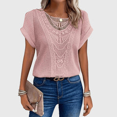 Women’s Ibiza Style Blouse with Lace Detailing