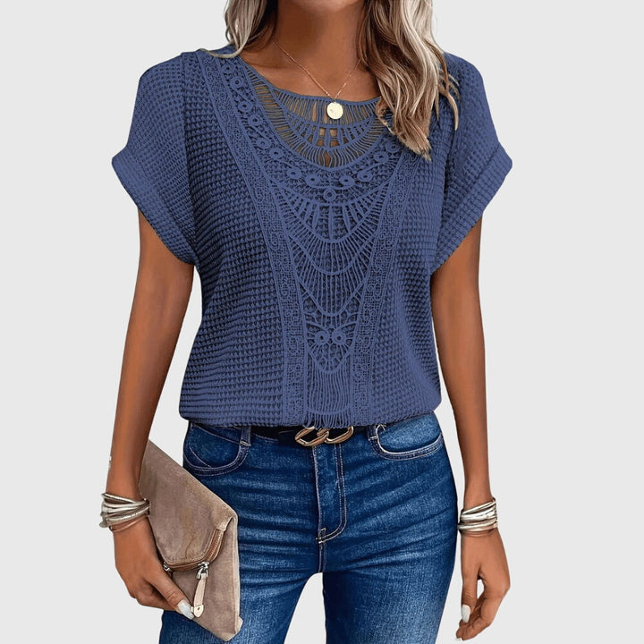 Women’s Ibiza Style Blouse with Lace Detailing