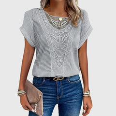 Women’s Ibiza Style Blouse with Lace Detailing
