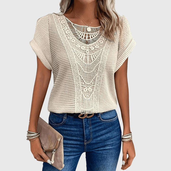Women’s Ibiza Style Blouse with Lace Detailing