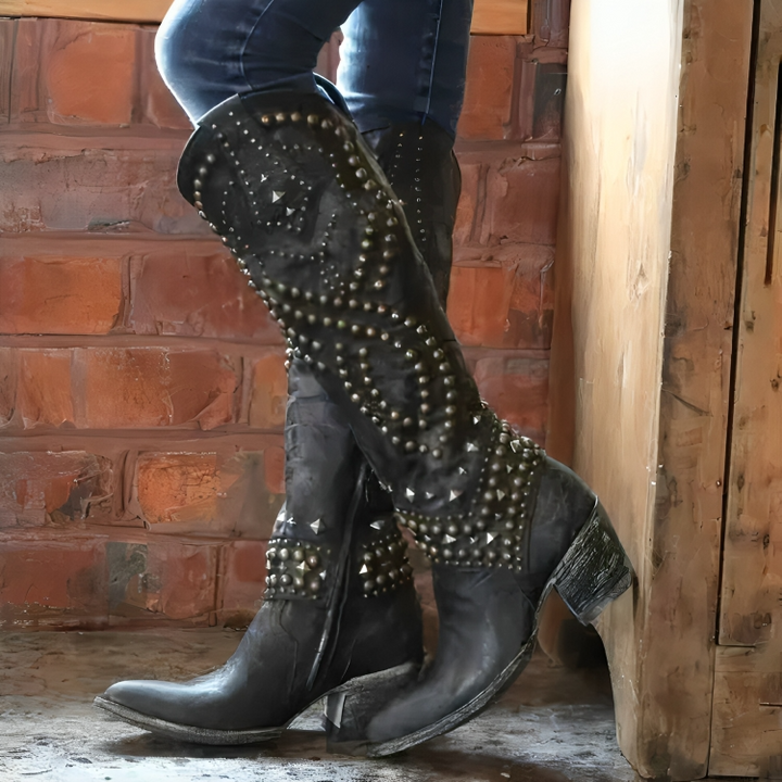 Women's Knee-High Boots - Side Zipper
