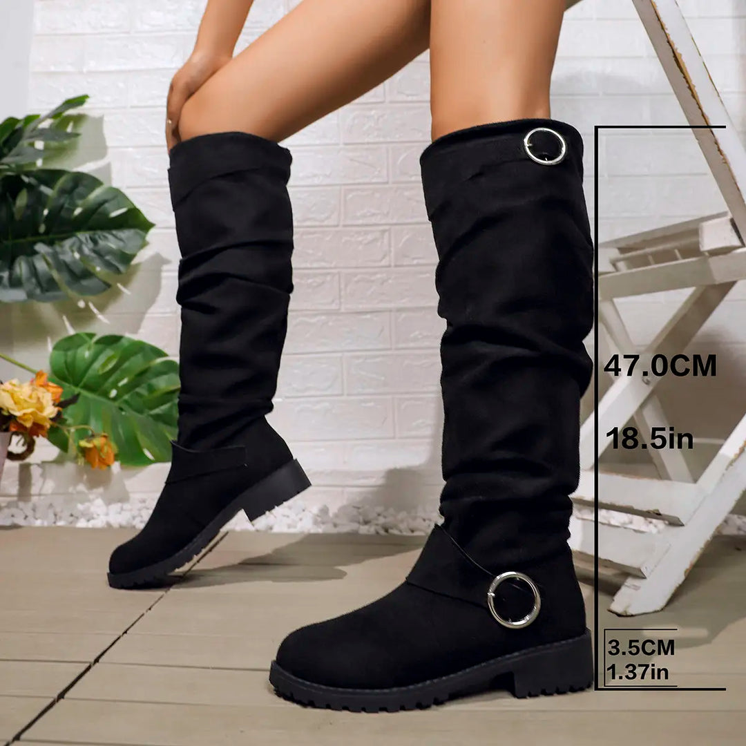 Women’s Knee High Boots with Buckle