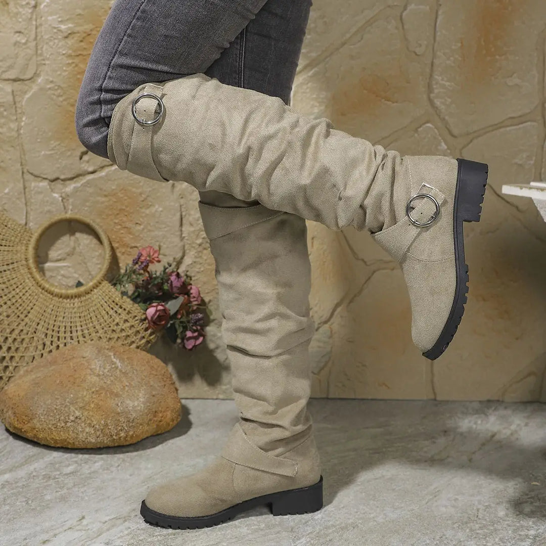 Women’s Knee High Boots with Buckle