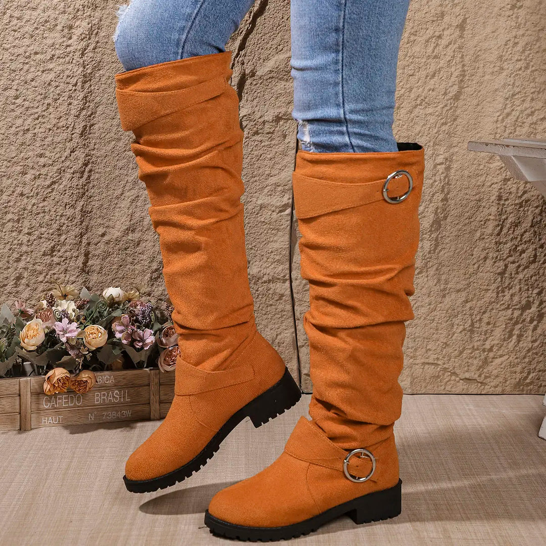 Women’s Knee High Boots with Buckle