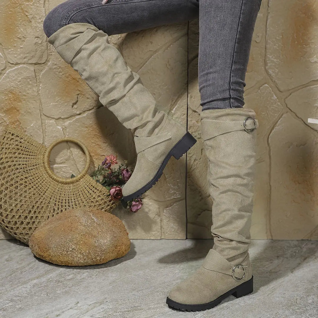 Women’s Knee High Boots with Buckle