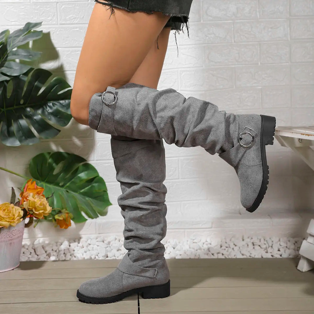 Women’s Knee High Boots with Buckle