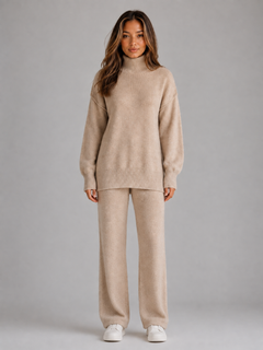 Women’s Knitted Lounge Set with Roll Neck
