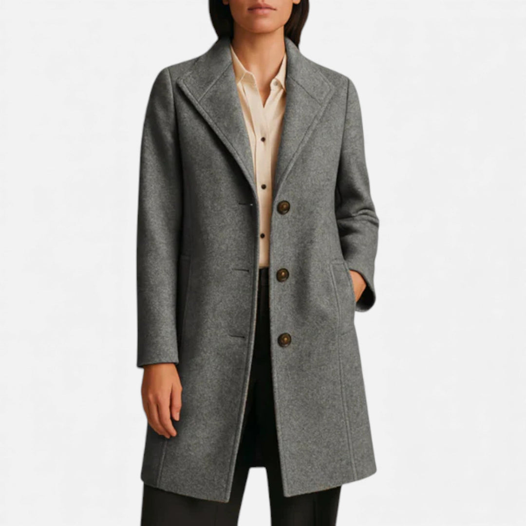 Odette | Tweed Coat with Notch Lapel