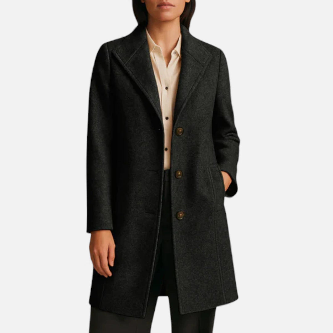 Odette | Tweed Coat with Notch Lapel