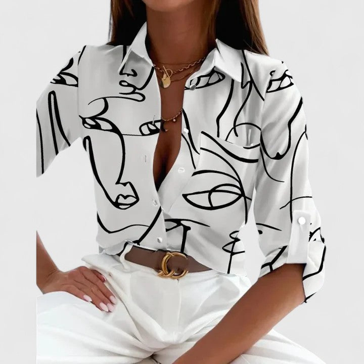 Women’s  Long Sleeve Blouse - Button Down