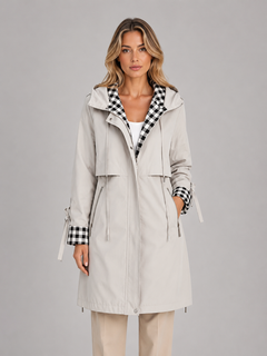 Women’s Longline Hooded Parka with Zip Front Closure