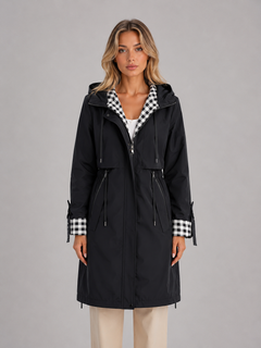 Women’s Longline Hooded Parka with Zip Front Closure