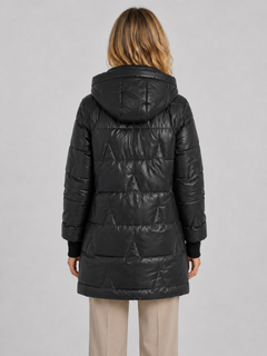 Women's Longline Hooded Puffer with Quilted Finish