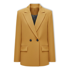 Women's Loose Blazer with Double Breasted Front Office Jacket
