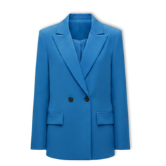 Women's Loose Blazer with Double Breasted Front Office Jacket