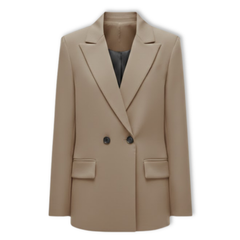 Women's Loose Blazer with Double Breasted Front Office Jacket
