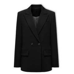Women's Loose Blazer with Double Breasted Front Office Jacket