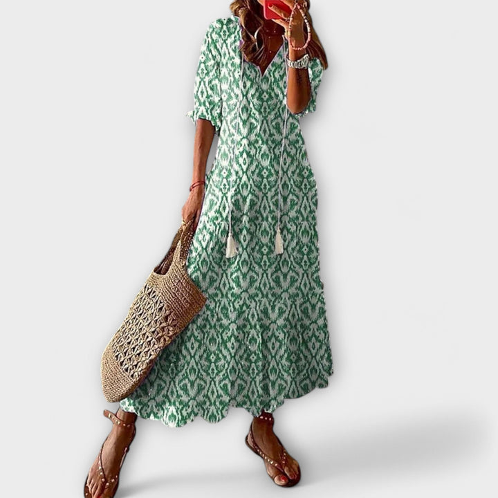 Women’s Maxi Dress - Waist Tie