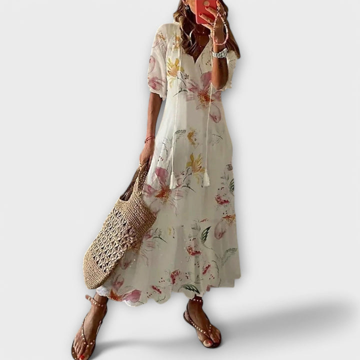 Women’s Maxi Dress - Waist Tie