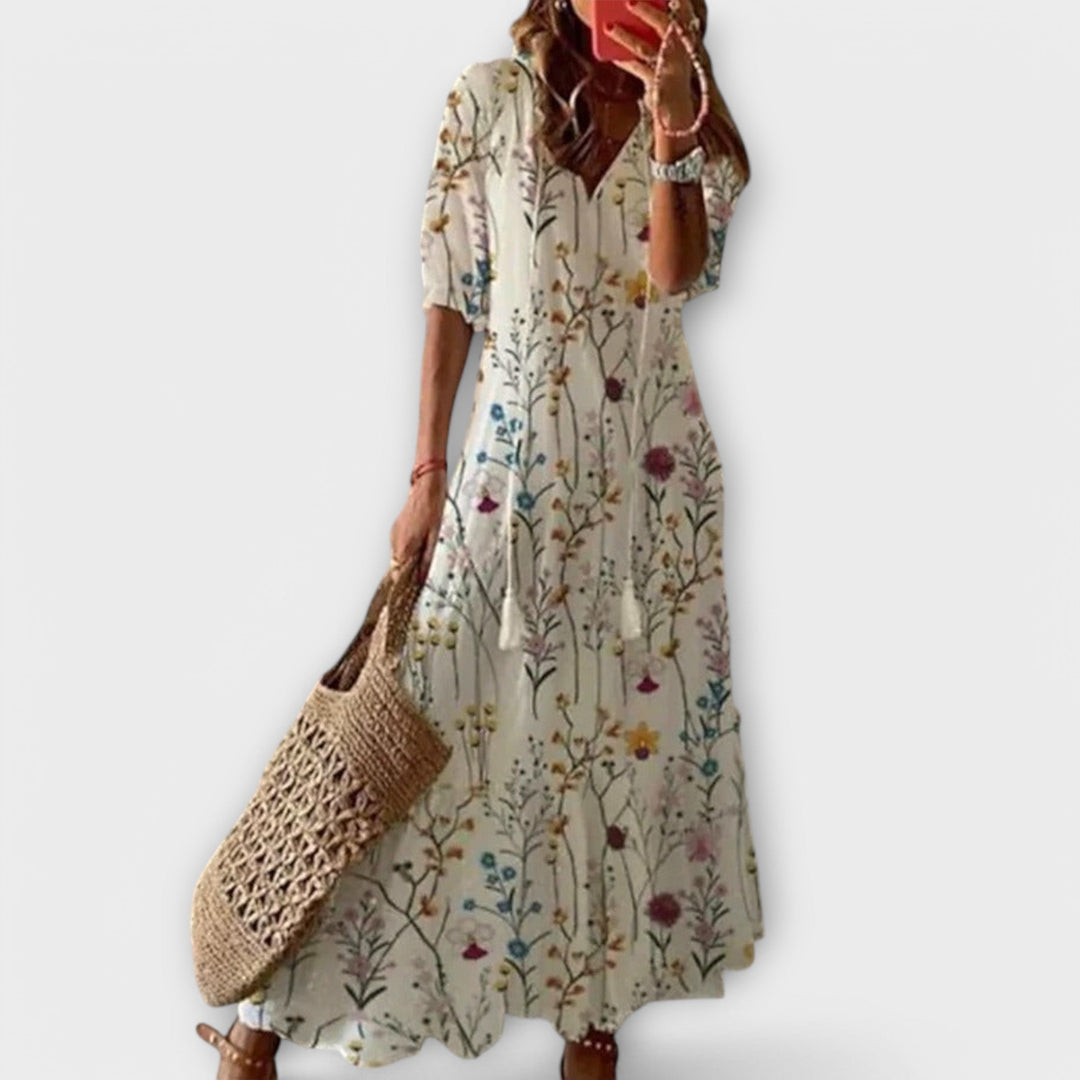 Women’s Maxi Dress - Waist Tie