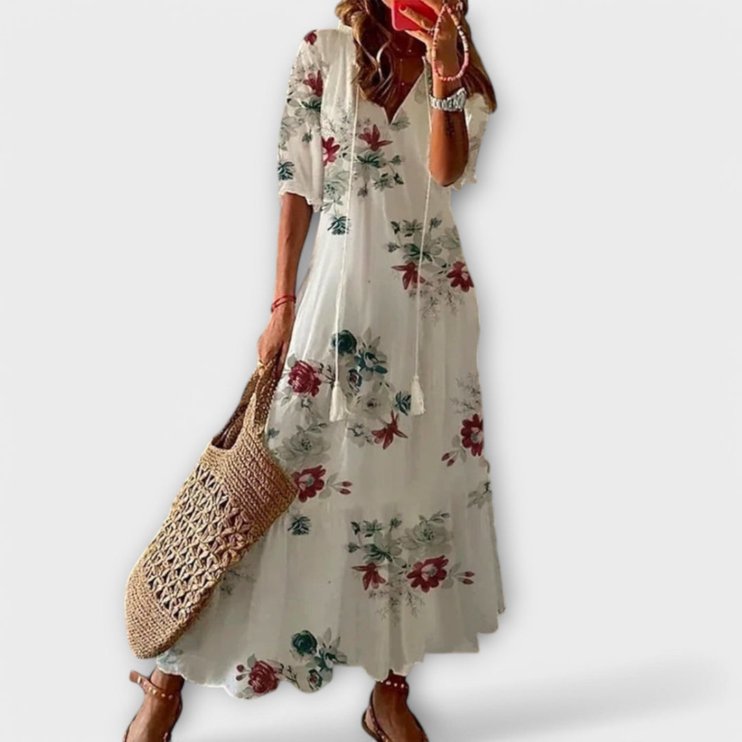 Women’s Maxi Dress - Waist Tie