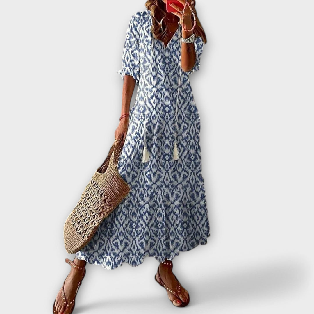 Women’s Maxi Dress - Waist Tie