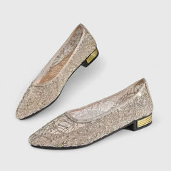 Women's Mesh Lace Flat Shoes – Pointed Toe Ballet Flats