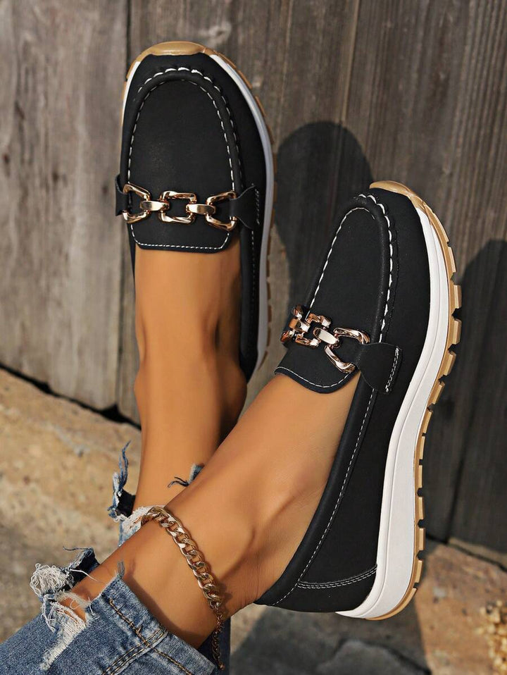 Women’s Non Slip Orthopedic Loafers - Buckle Detailed