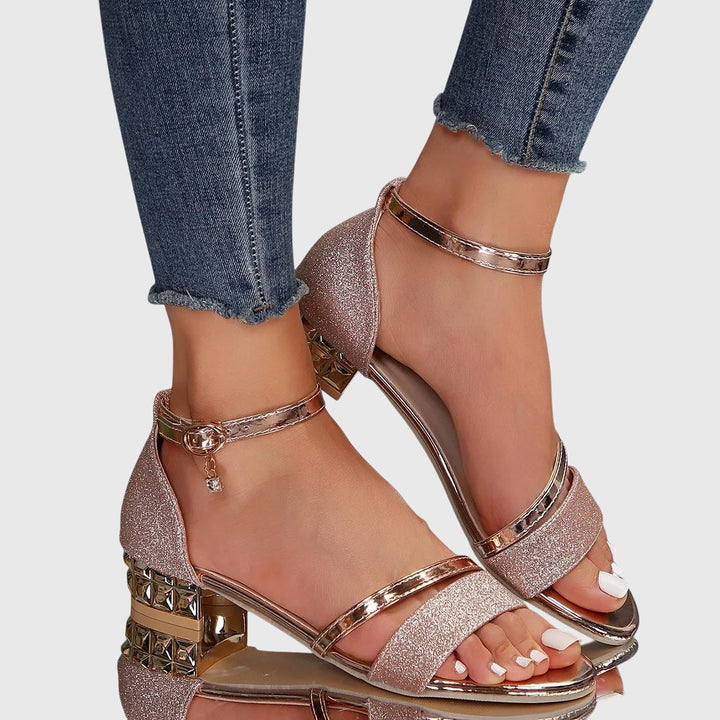 Women’s Orthopedic Heeled Sandals with Adjustable Closure
