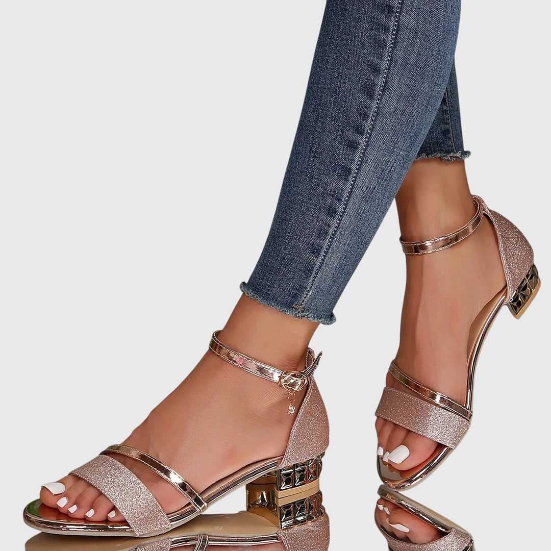 Women’s Orthopedic Heeled Sandals with Adjustable Closure