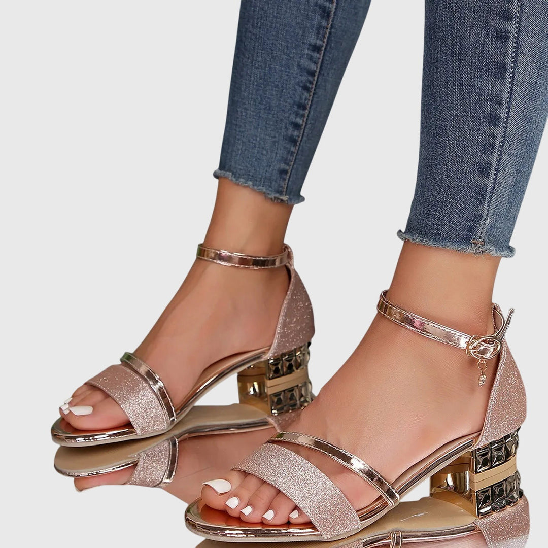 Women’s Orthopedic Heeled Sandals with Adjustable Closure