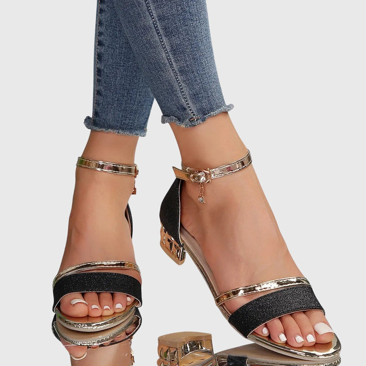 Women’s Orthopedic Heeled Sandals with Adjustable Closure
