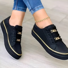 Women’s Orthopedic Sneakers with Golden Accents
