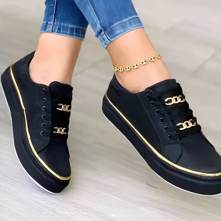 Women’s Orthopedic Sneakers with Golden Accents