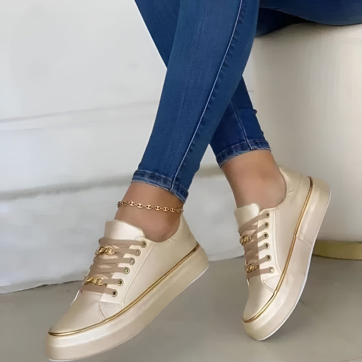 Women’s Orthopedic Sneakers with Golden Accents