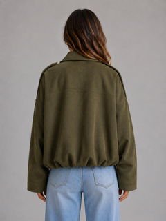 Women’s Oversized Jacket with Turn Down Collar