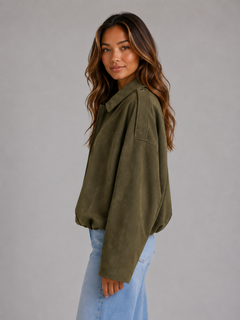 Women’s Oversized Jacket with Turn Down Collar