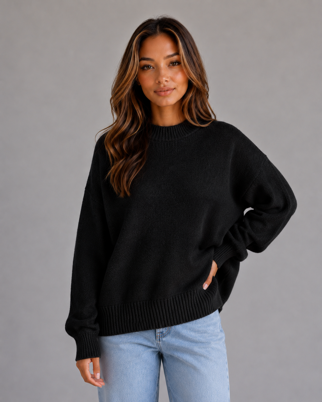 Women’s Oversized Jumper with High Neckline Fit